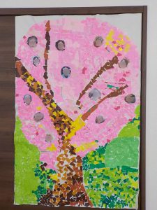 桜の貼り絵
